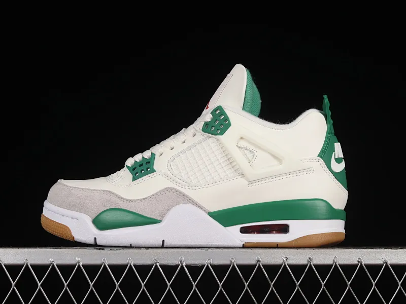 All categories Air Jordan Jordan series basketball shoes Air Jordan 4 Nk SB x Air Jordan 4 "Pine Green" AJ4 Joe 4 joint white green DR5415-103